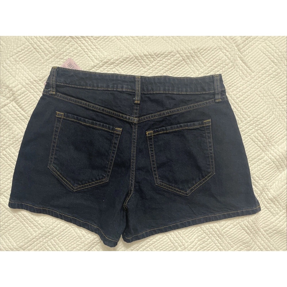 Wild Fable Denim Shorts Size 4 Dark Wash Mid Rise Midi 4" Inseam Low Stretch NWT - Picture 8 of 10
